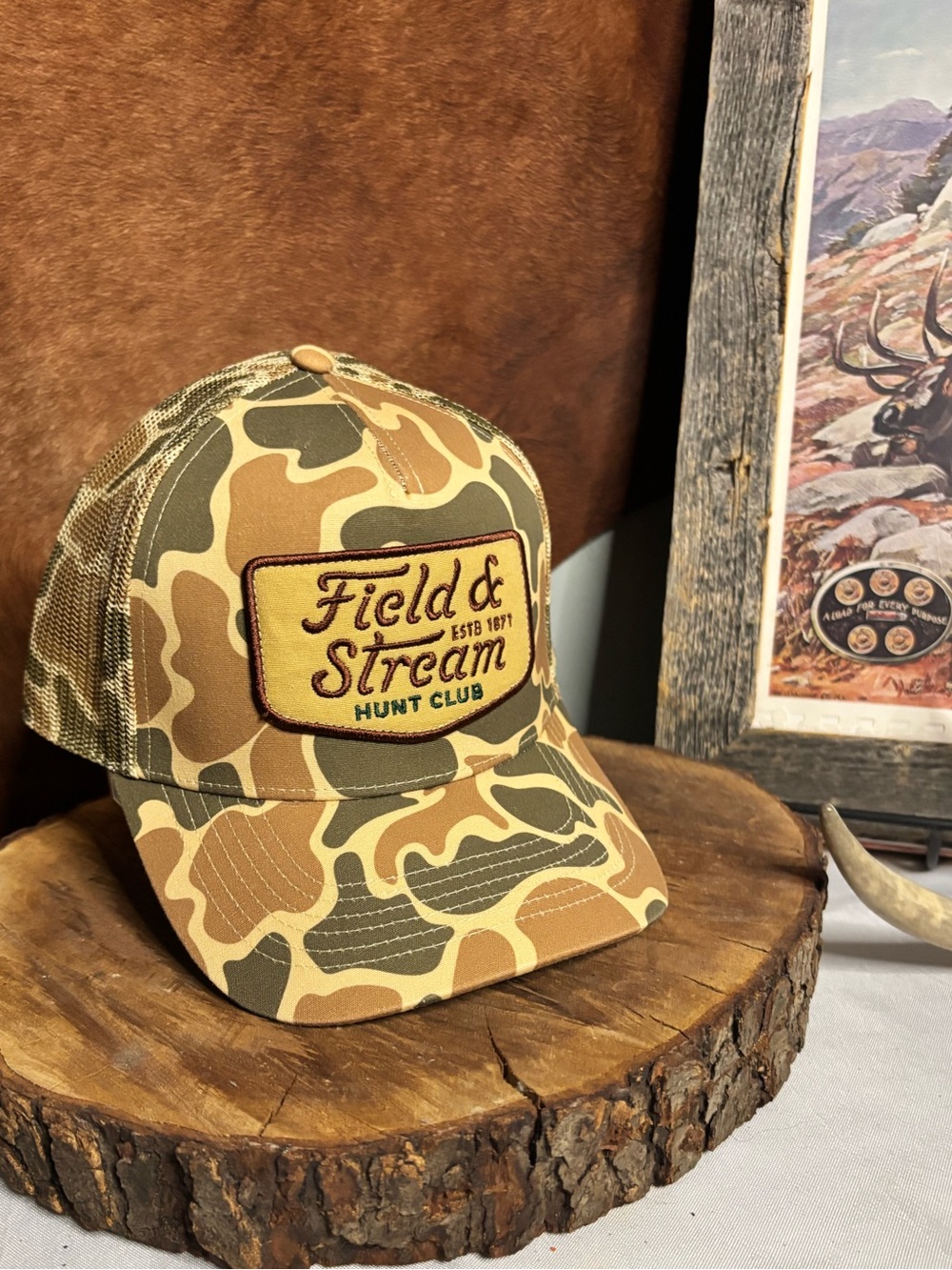 Field & Stream Hunt Club Camo Trucker Hat | Mesh Snapback Hunting Outdoor Cap